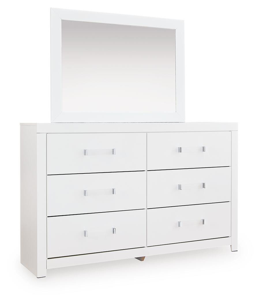 Maeling Dresser angled side view showing drawers