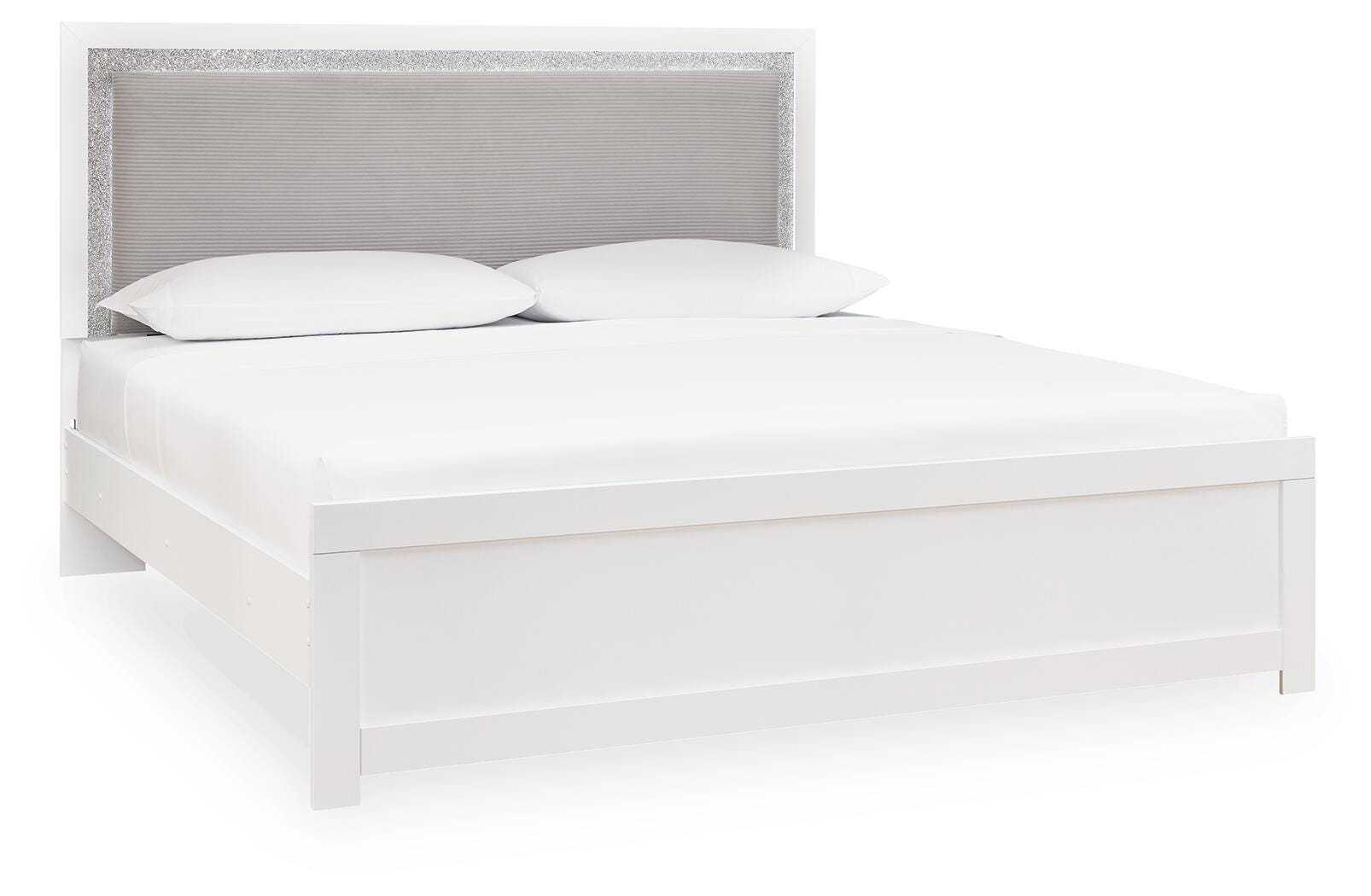 Maeling King Upholstered Panel Bed angled view