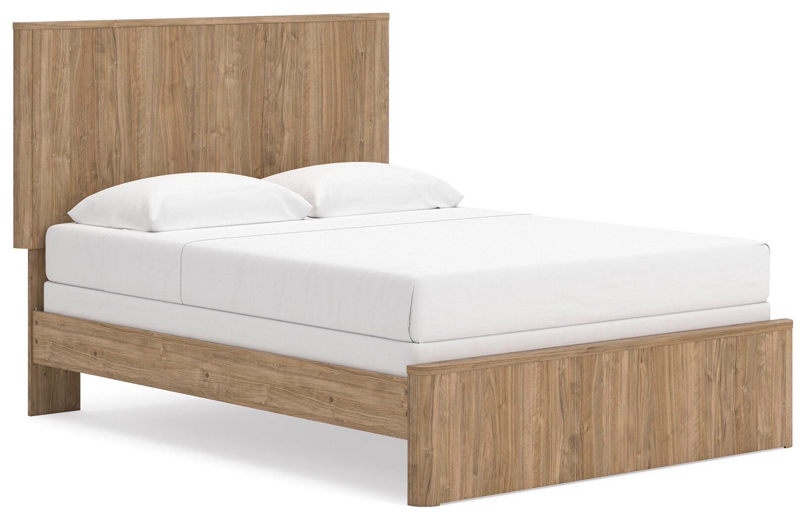 Gramburg Warm Natural Brown Queen Panel Bed angled view