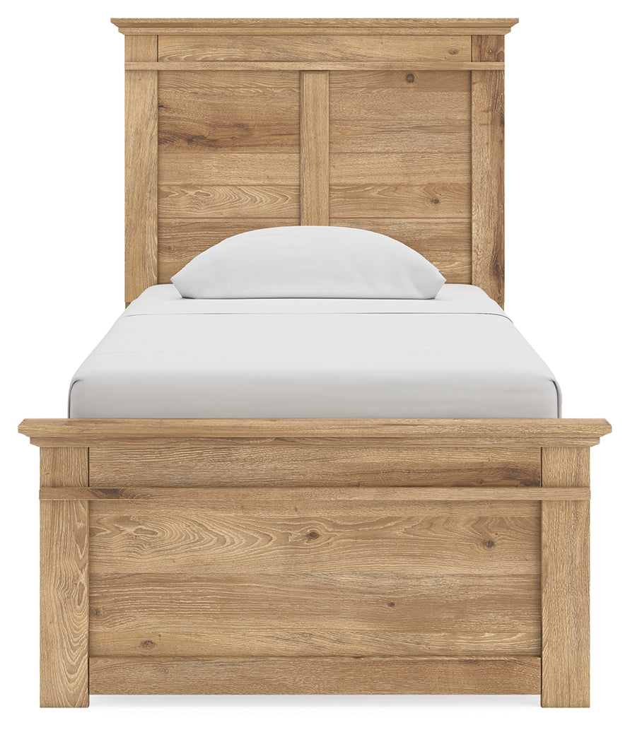 Makidern Tan Twin Panel Bed back view