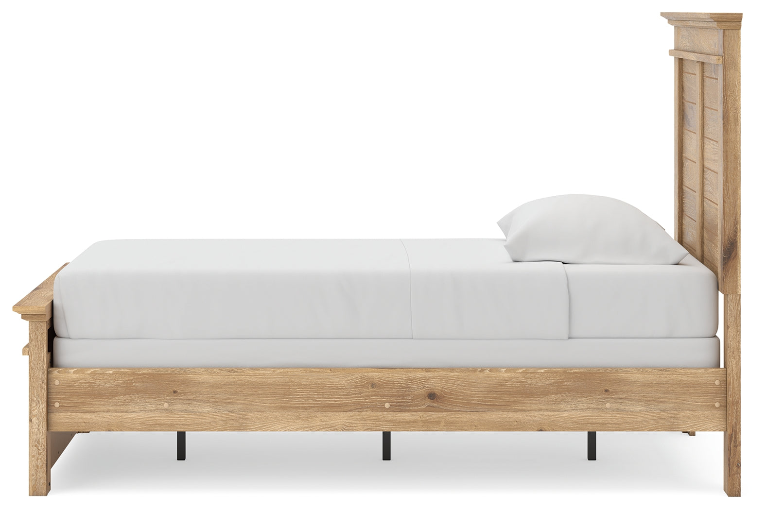 Makidern Tan Twin Panel Bed side view