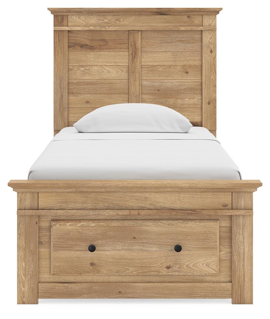 Makidern Tan Twin Panel Storage Bed view 7