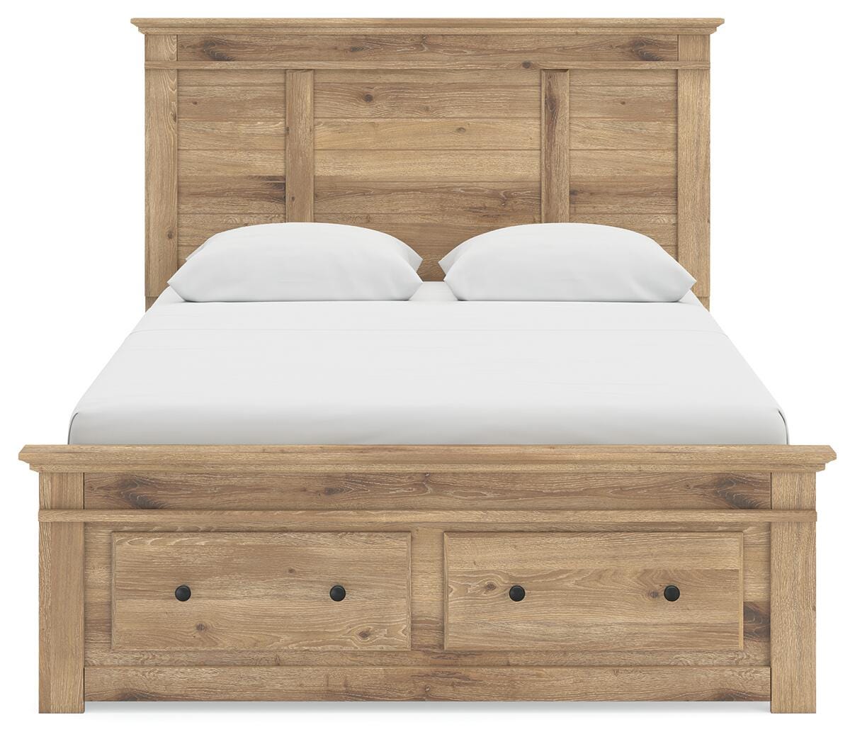 Makidern Tan Queen Panel Storage Bed view 8