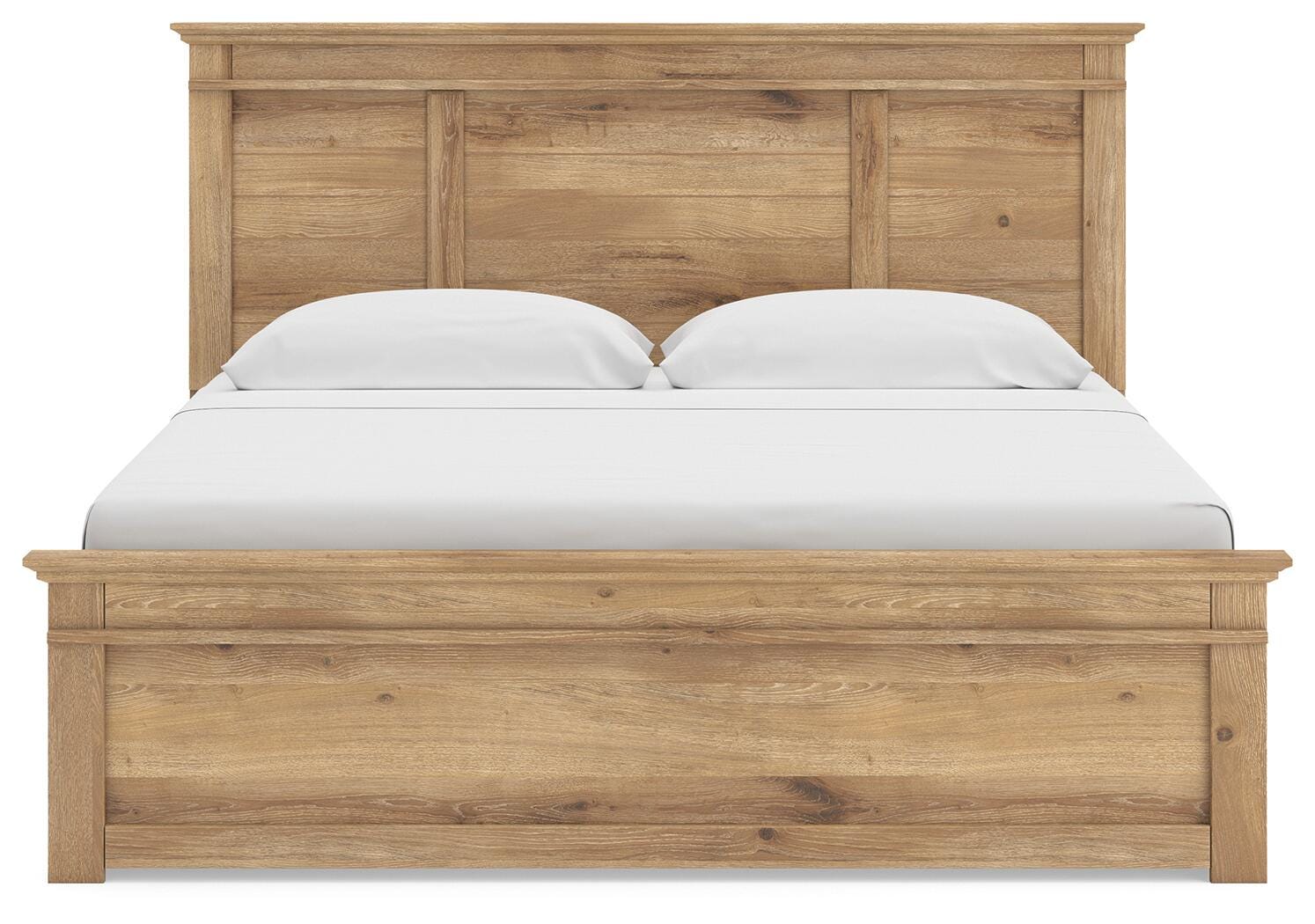 Back view of Makidern king panel bed