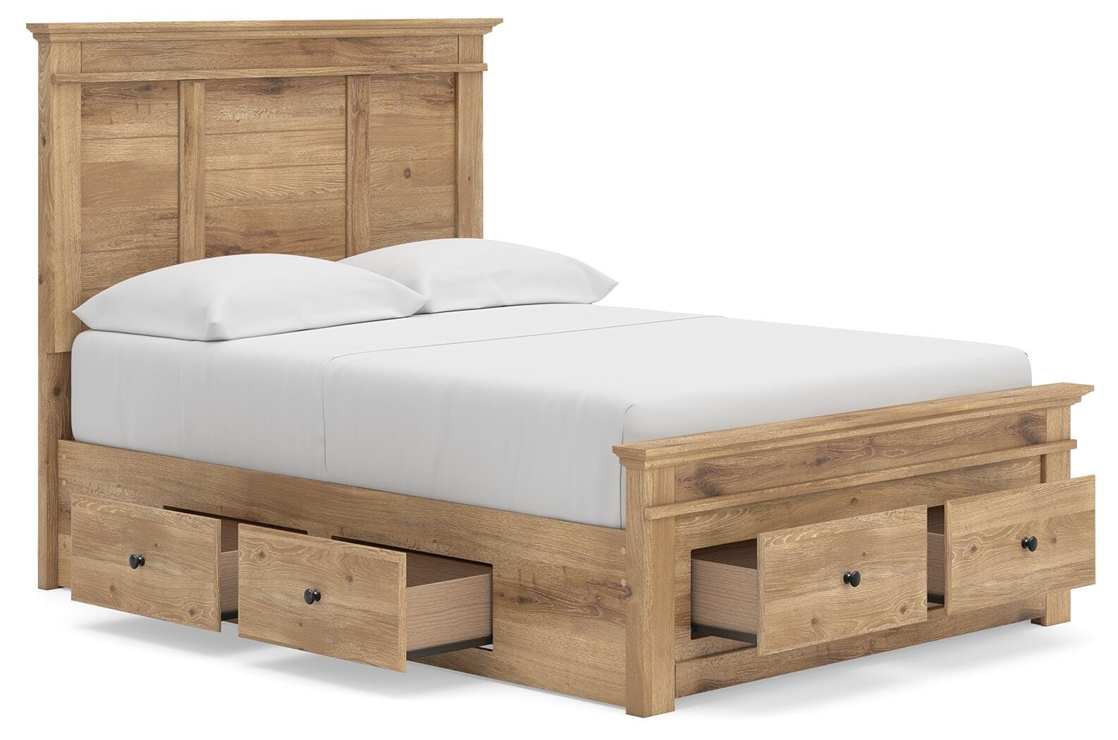 Makidern Full Panel Storage Bed six drawers closed