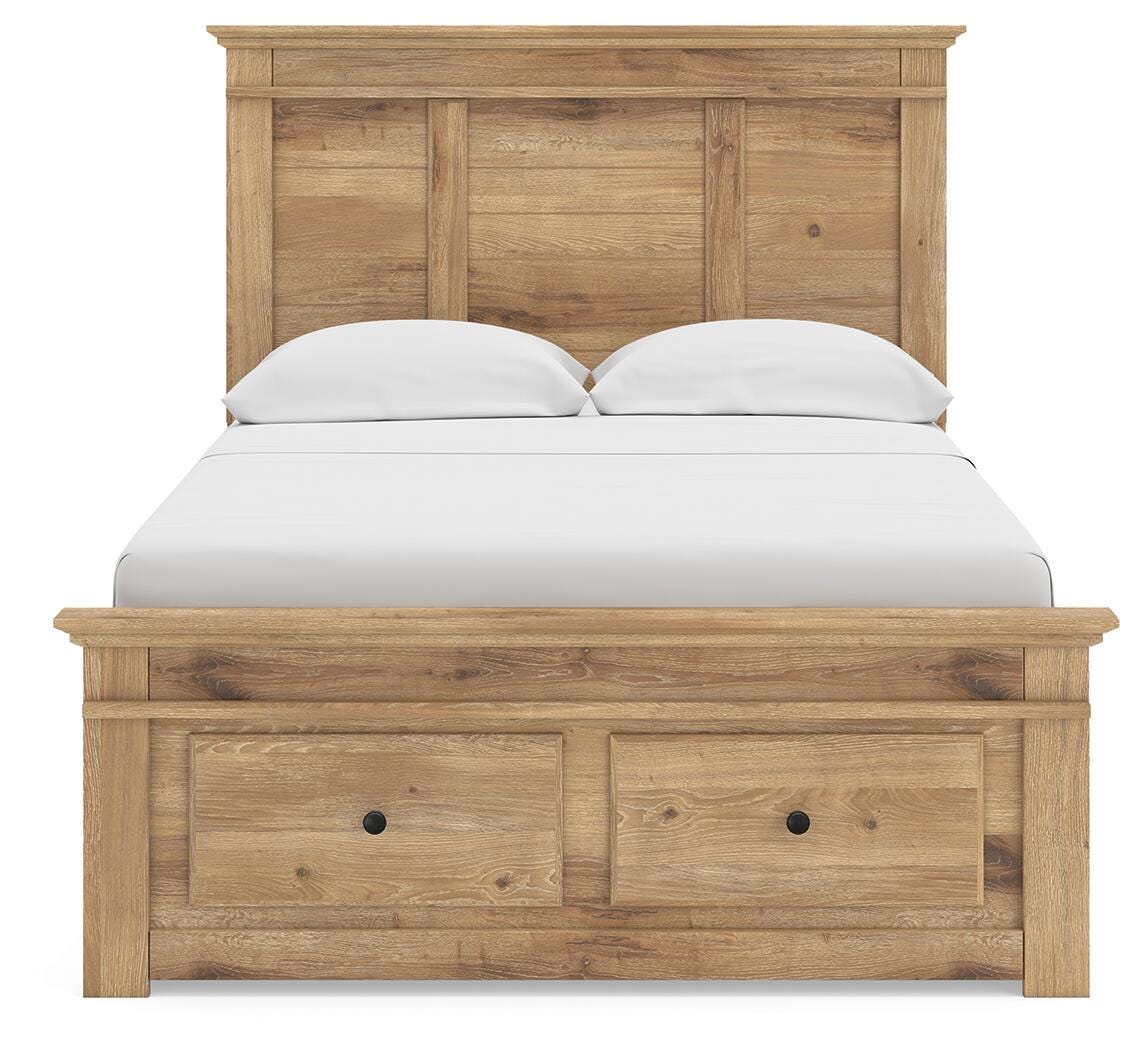 Makidern Tan Full Panel Storage Bed view 8