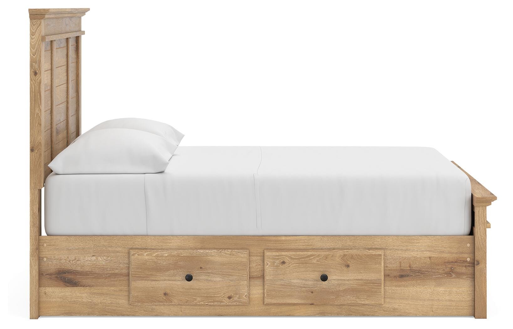 Makidern Full Panel Storage Bed platform slat detail