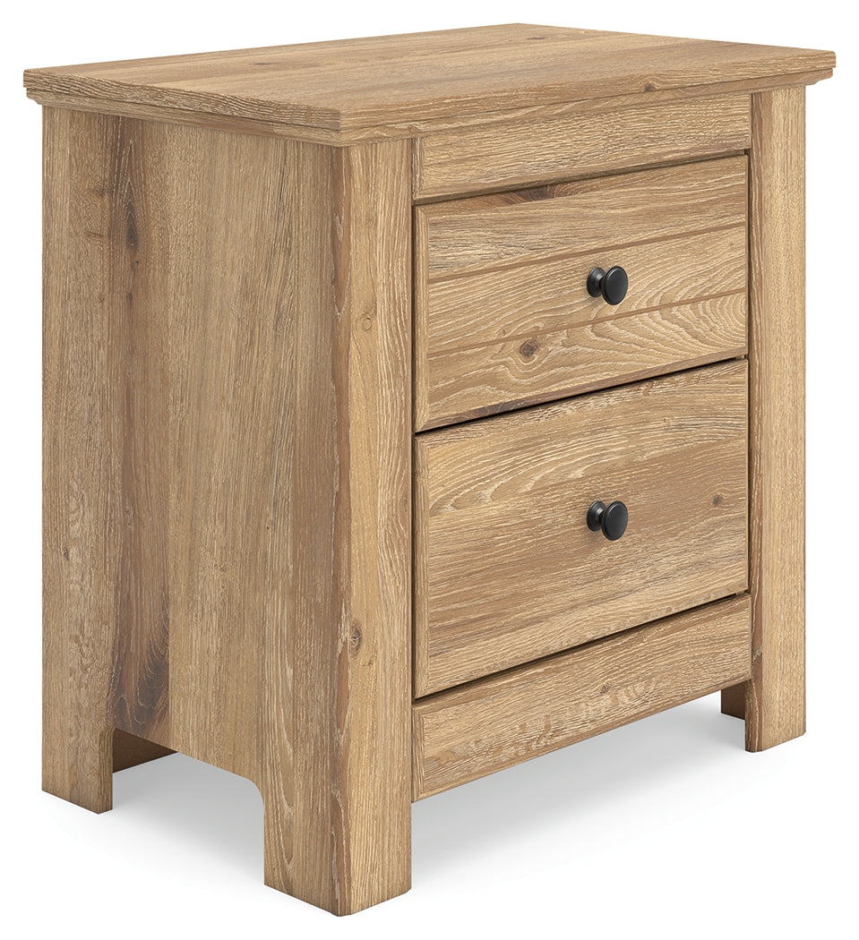 Makidern Tan Nightstand angled view