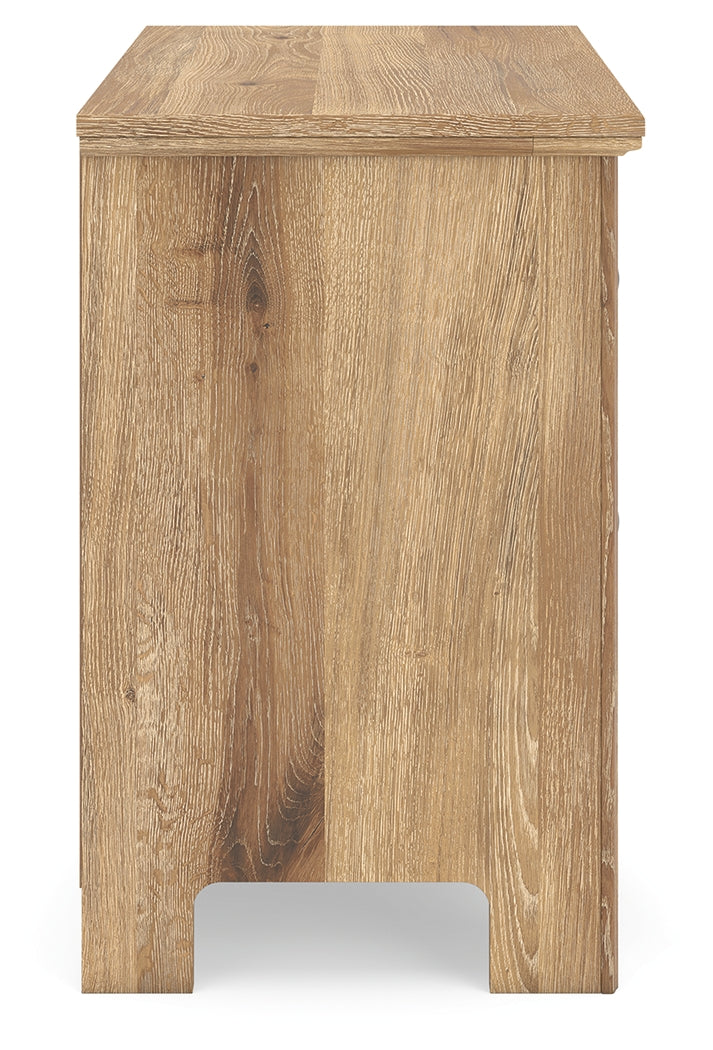 Makidern Tan Nightstand side view