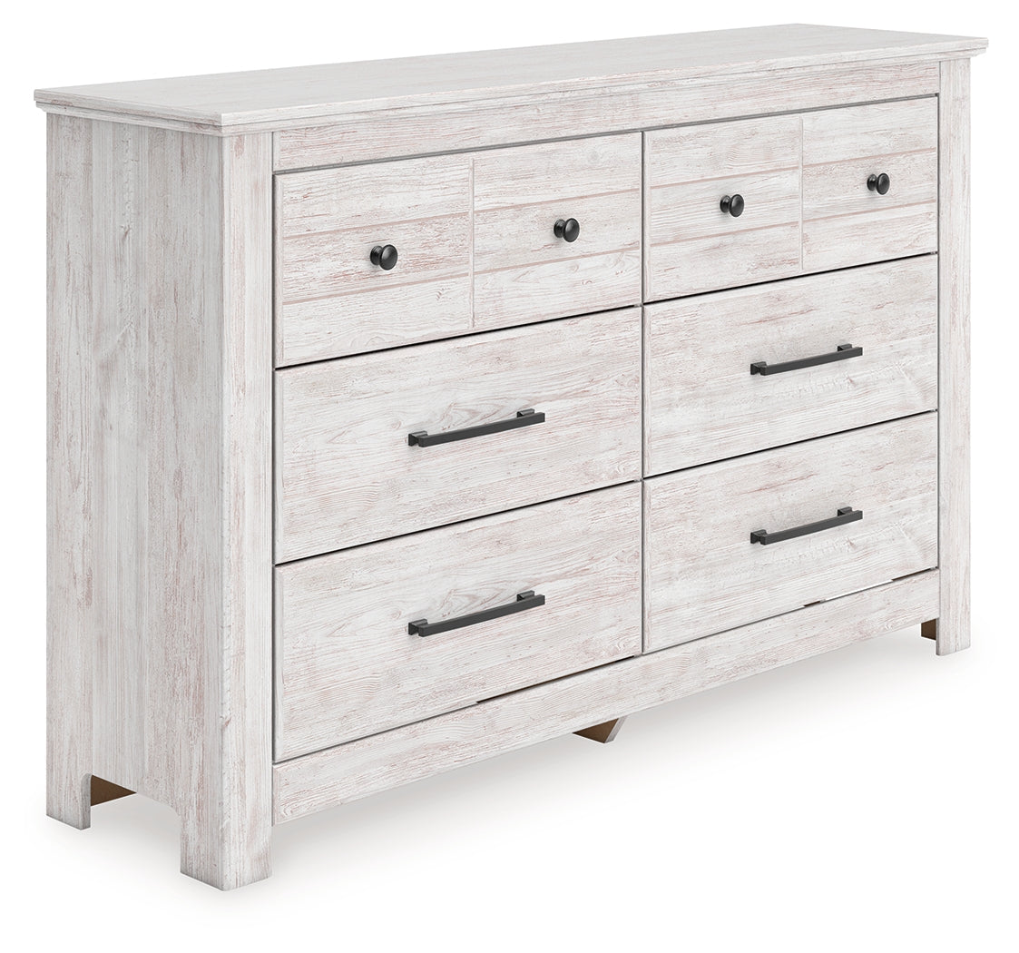 Makidern Dresser side angle showing whitewash finish