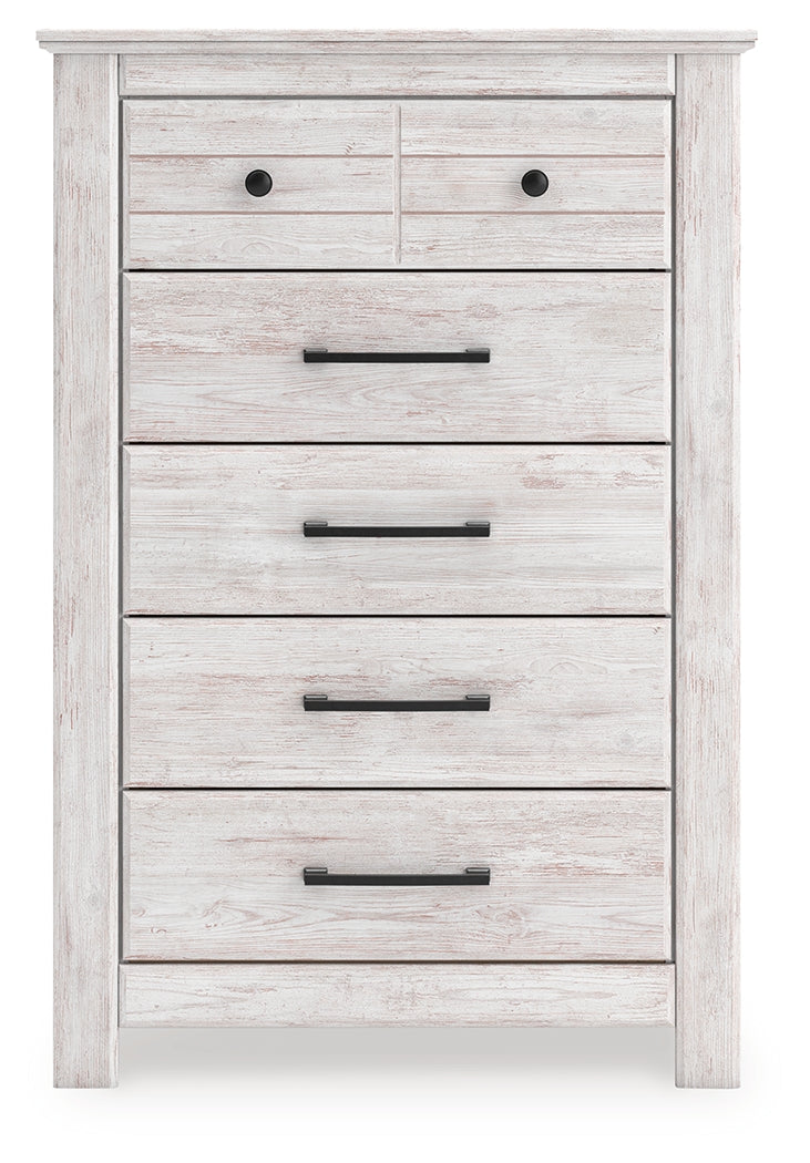 Head-on view of Makidern chest of drawers