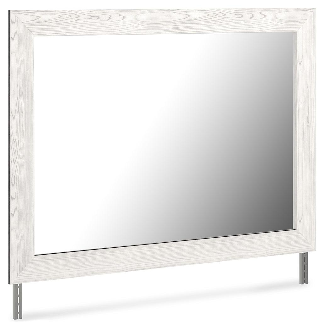 Gerridan White Rustic Bedroom Mirror side view