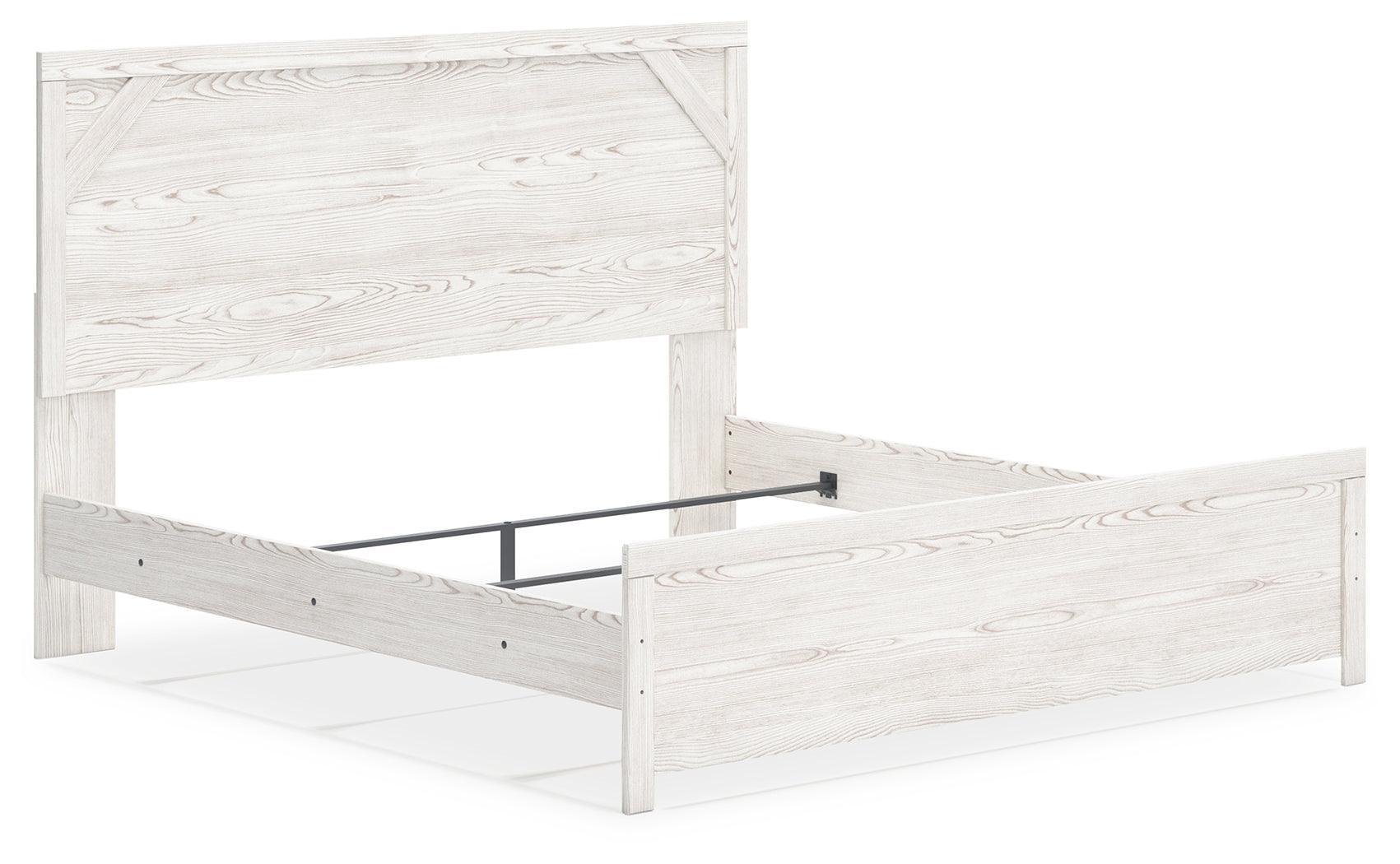 Gerridan White Gray King Panel Bed headboard close-up