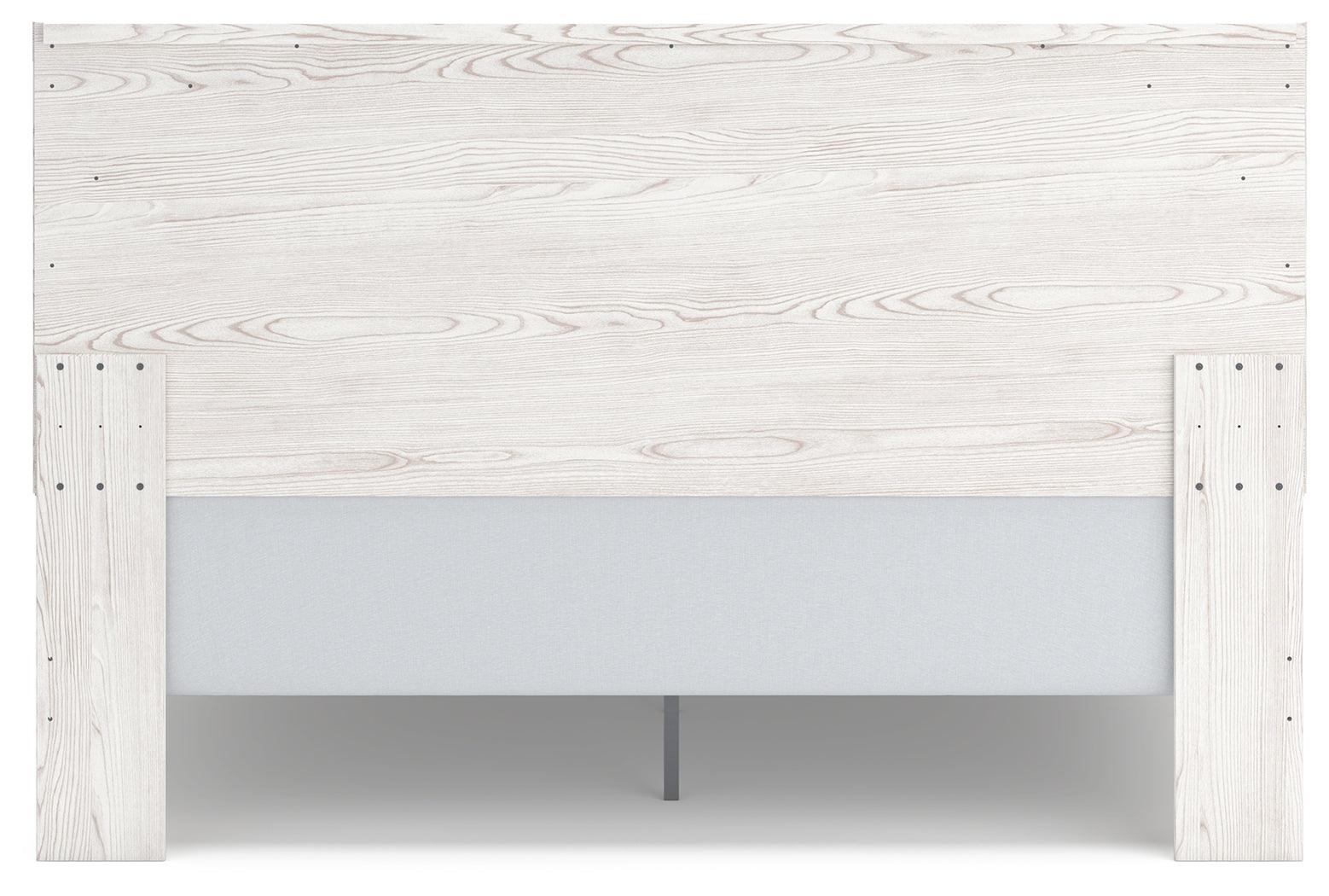Gerridan White Gray King Panel Bed back view