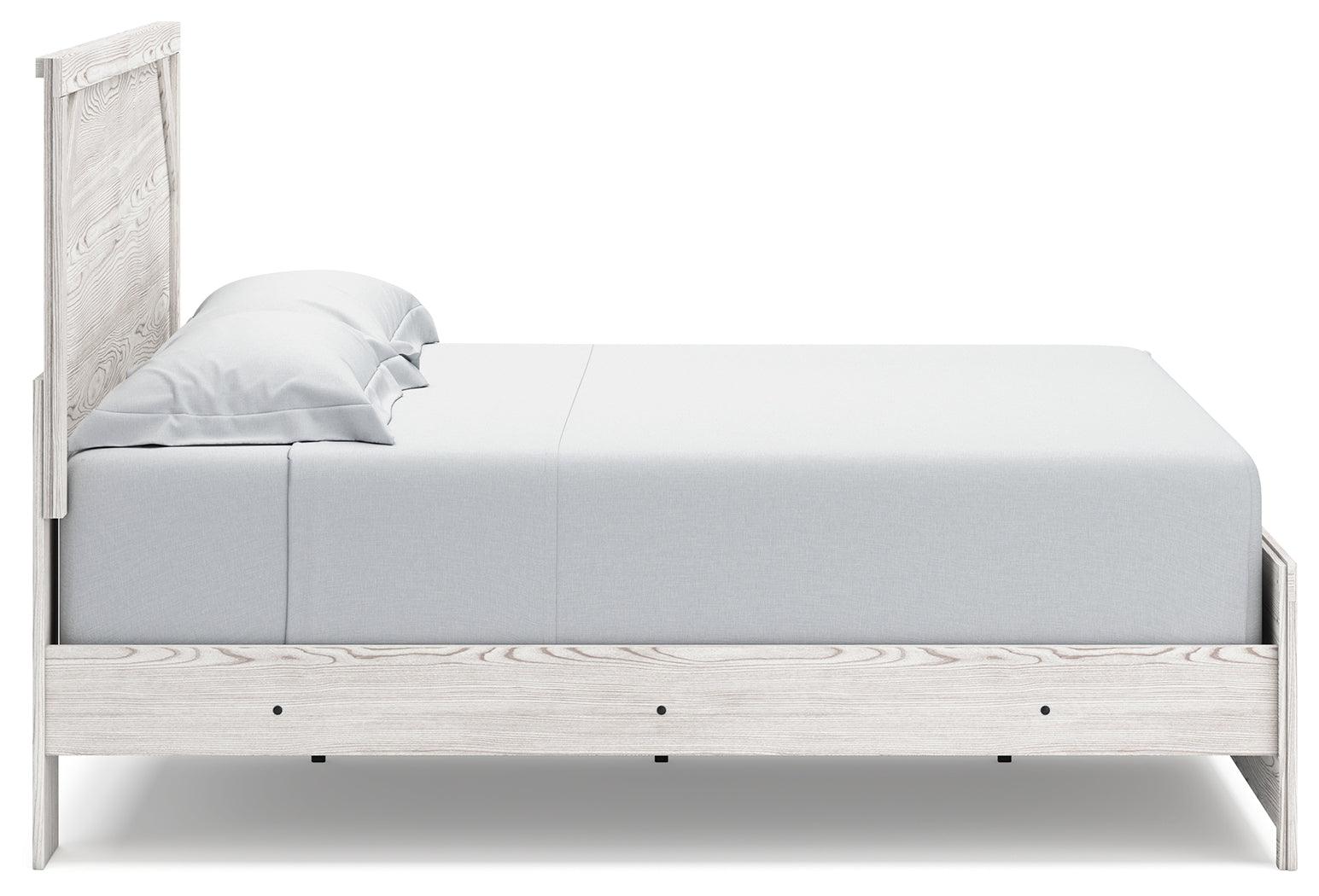 Gerridan White Gray King Panel Bed side view
