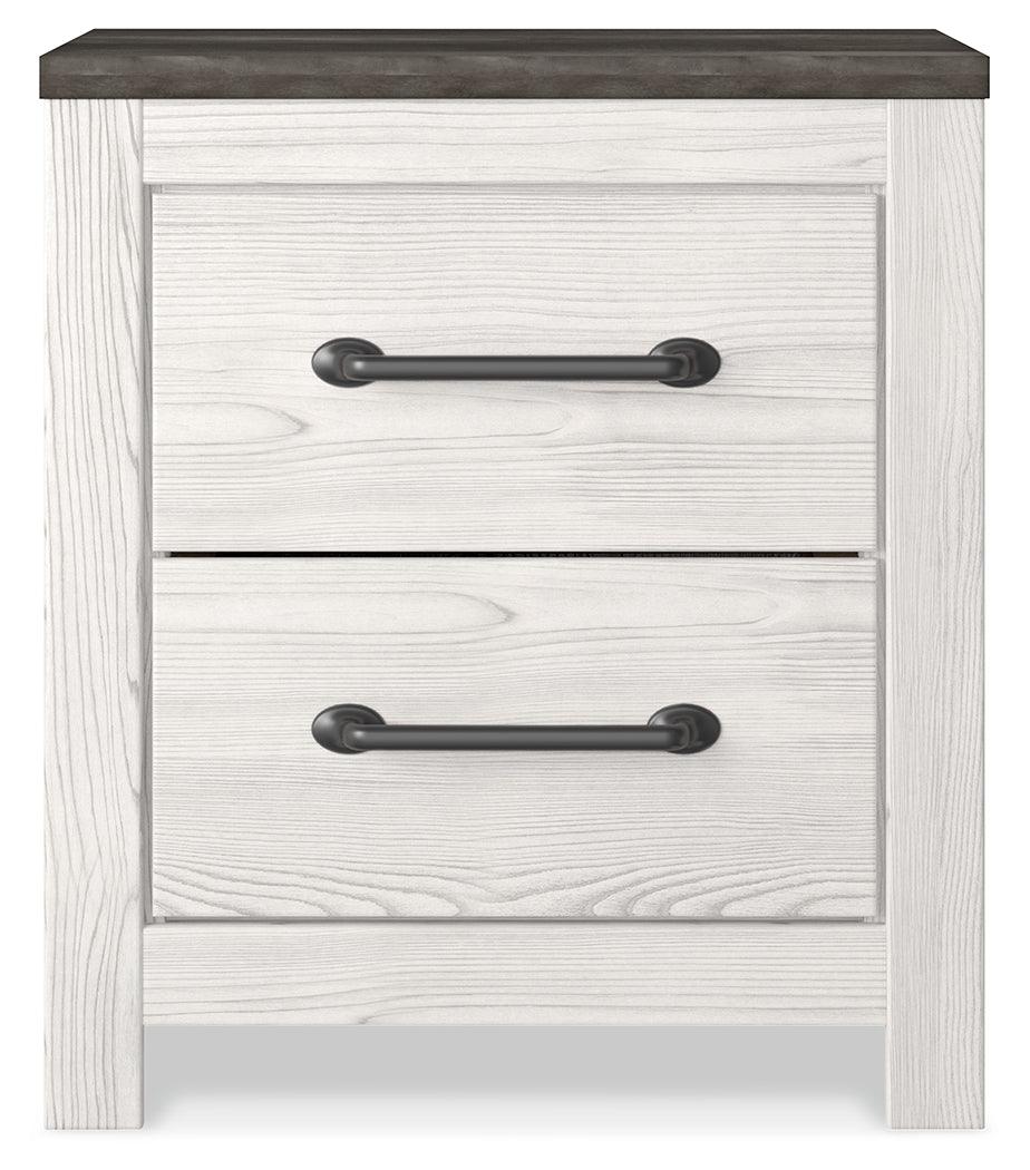 Top down view showing nightstand surface
