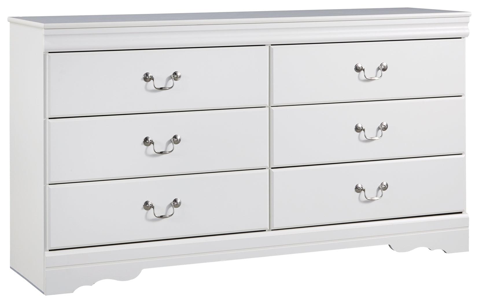 Anarasia White Dresser close-up of drawer and hardware details