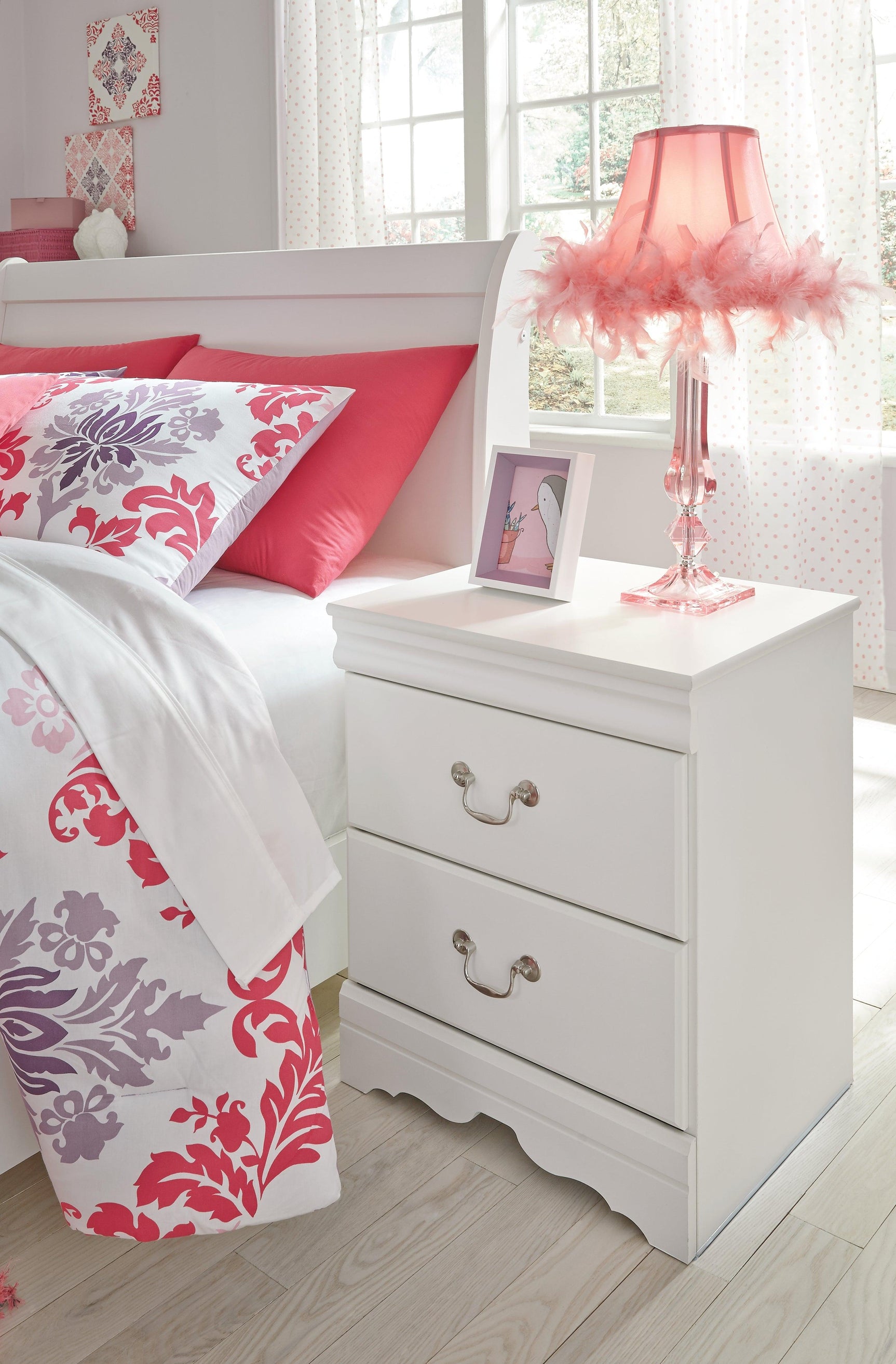 Anarasia White Nightstand - Ella Furniture