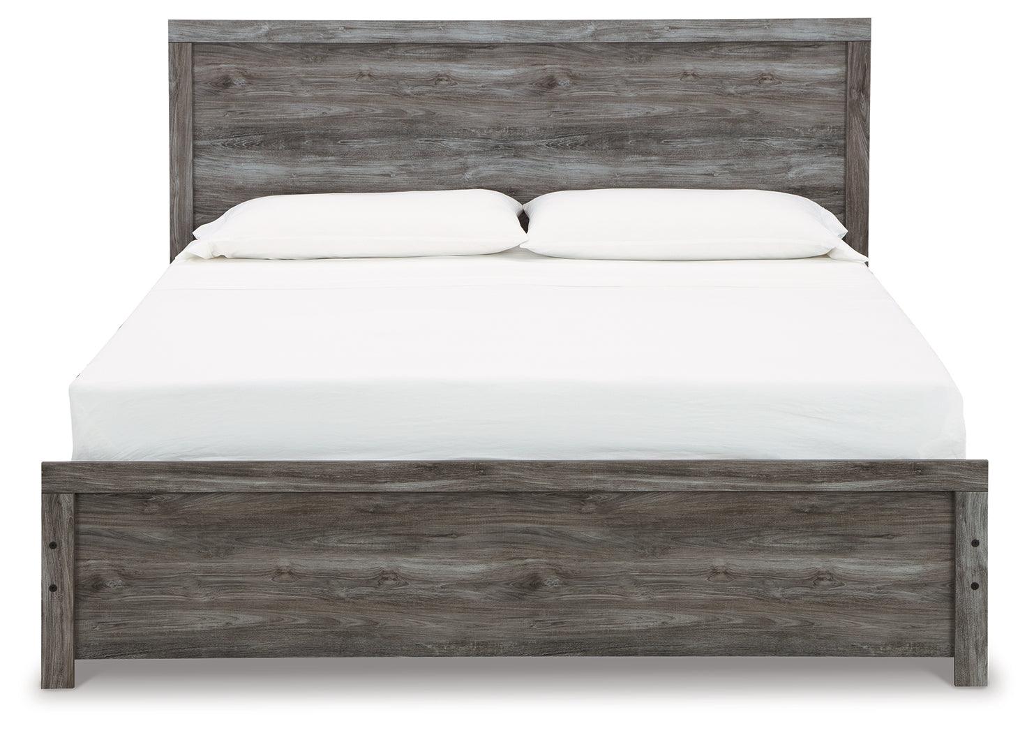 Bronyan Dark Gray King Panel Bed footboard view
