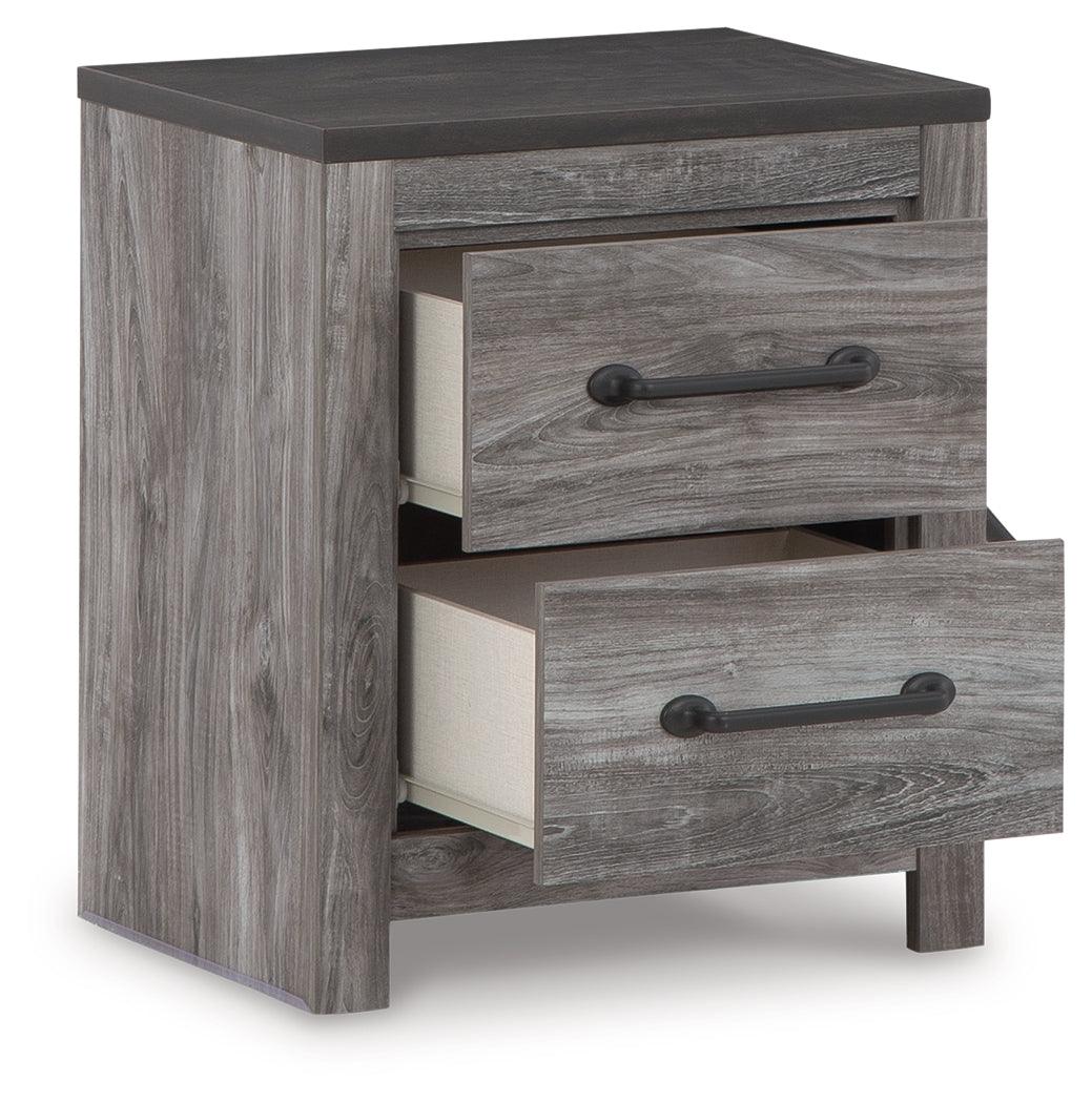 Bronyan Dark Gray Nightstand front view