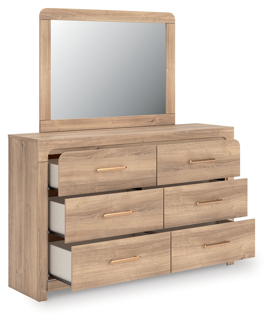 Kinlanni dresser front view with drawers closed