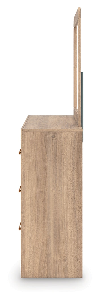 Kinlanni dresser with mirror side angle