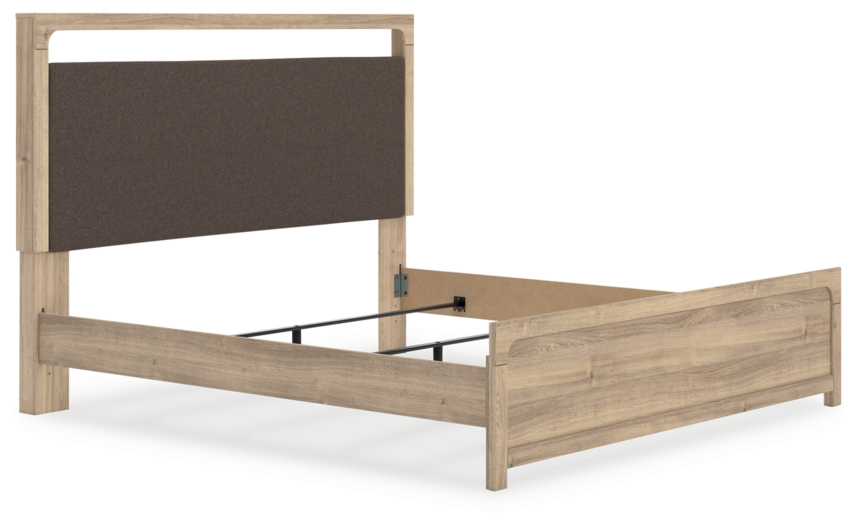 Kinlanni Tan King Upholstered Panel Bed, alternate angle