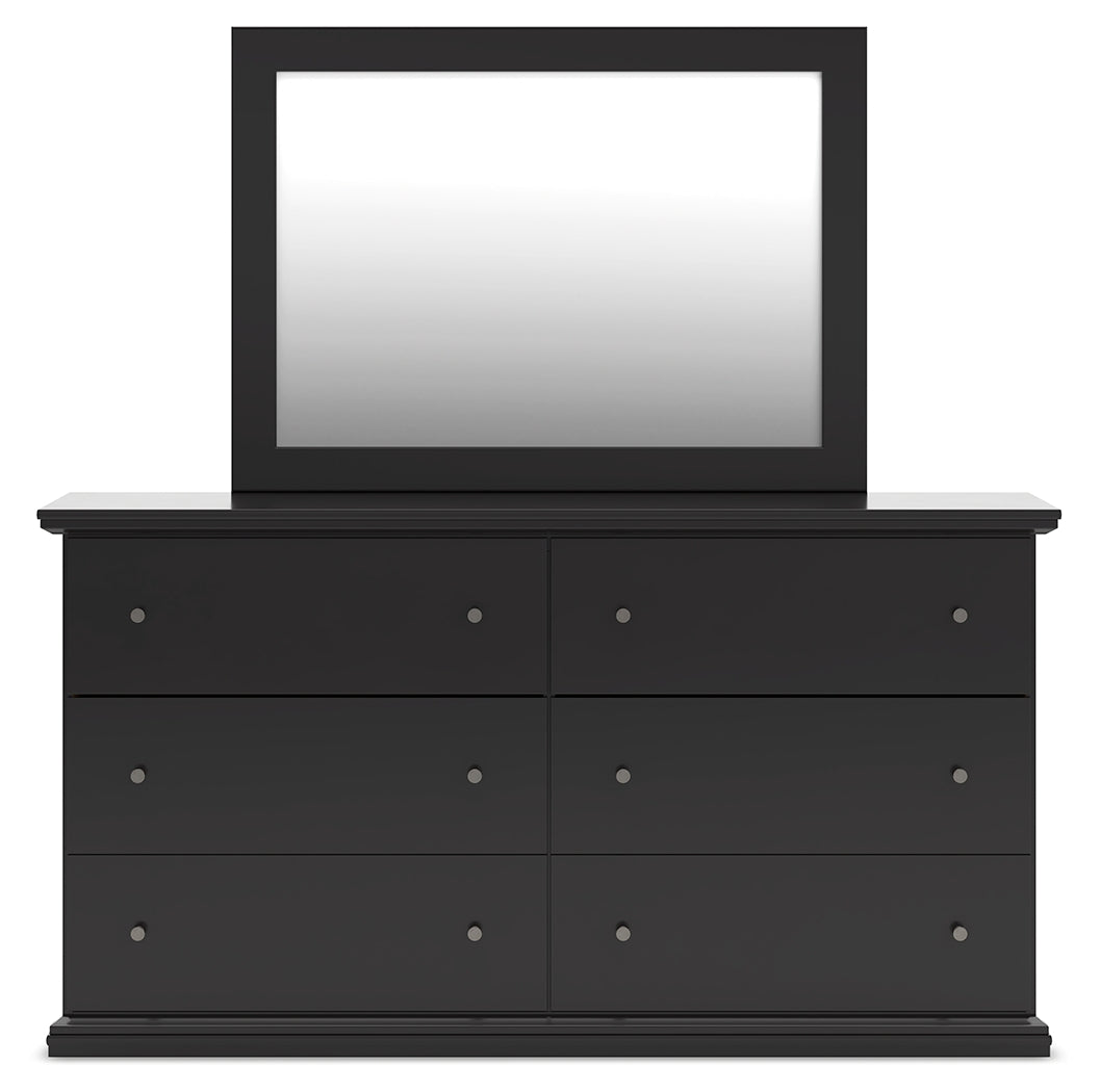 Maribel Black Dresser and Mirror back view
