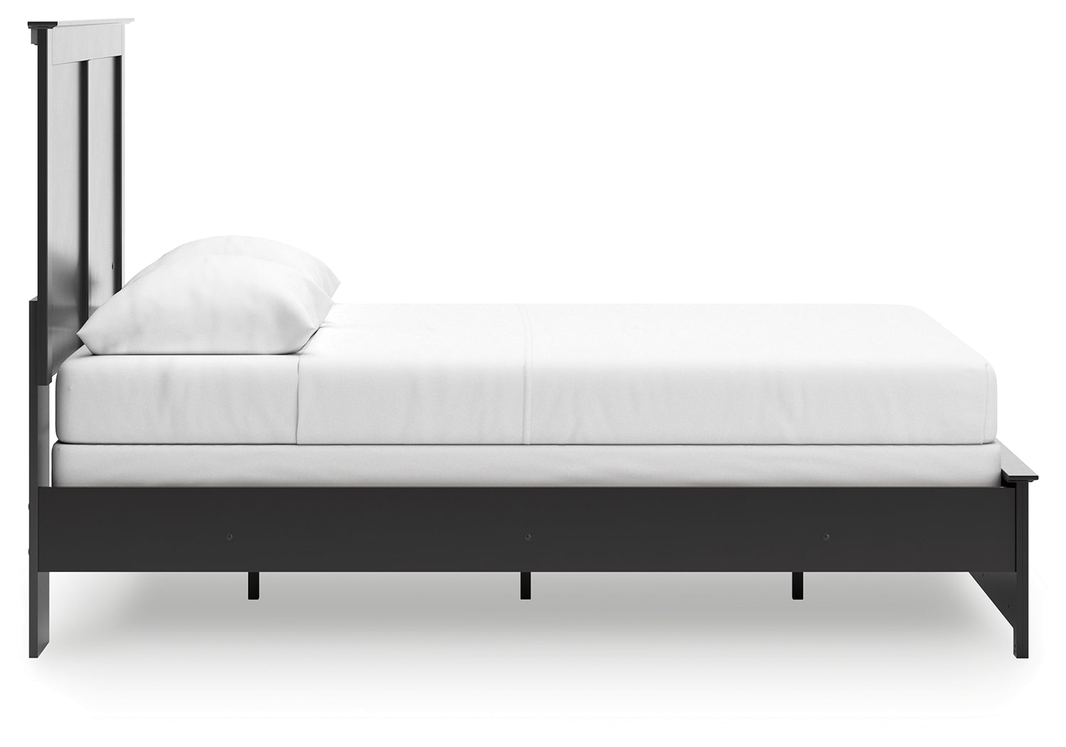 Maribel Black Queen Panel Bed Assembled View