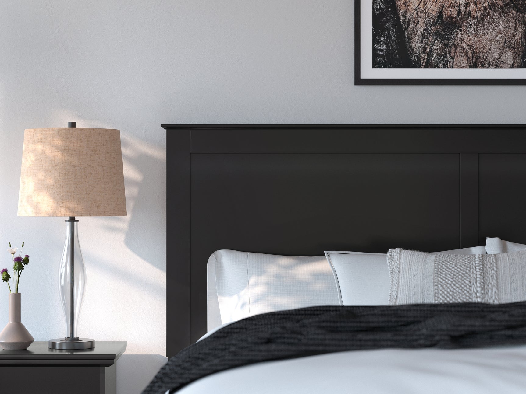 Maribel Black King Panel Bed assembly hardware detail