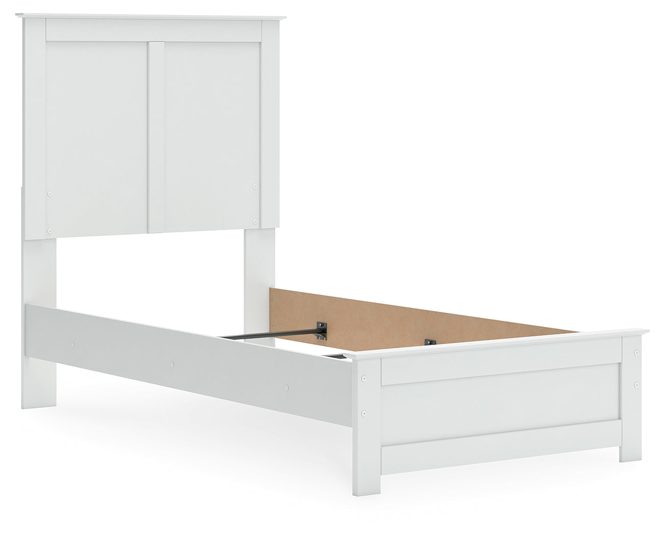 Bostwick Shoals White Twin Panel Bed angled view