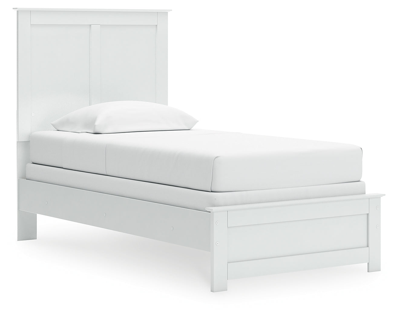 Bostwick Shoals White Twin Panel Bed side angle