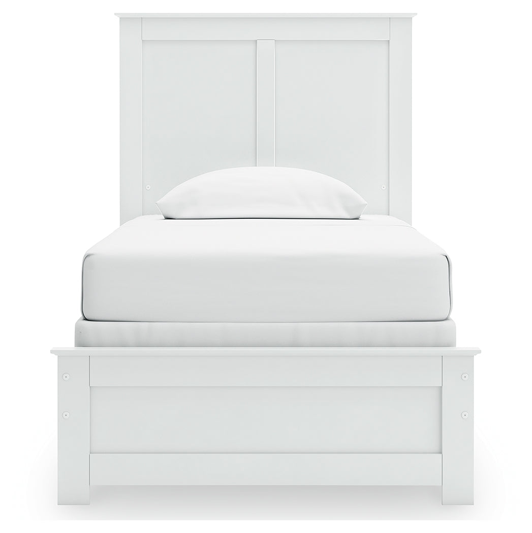 Bostwick Shoals White Twin Panel Bed footboard view