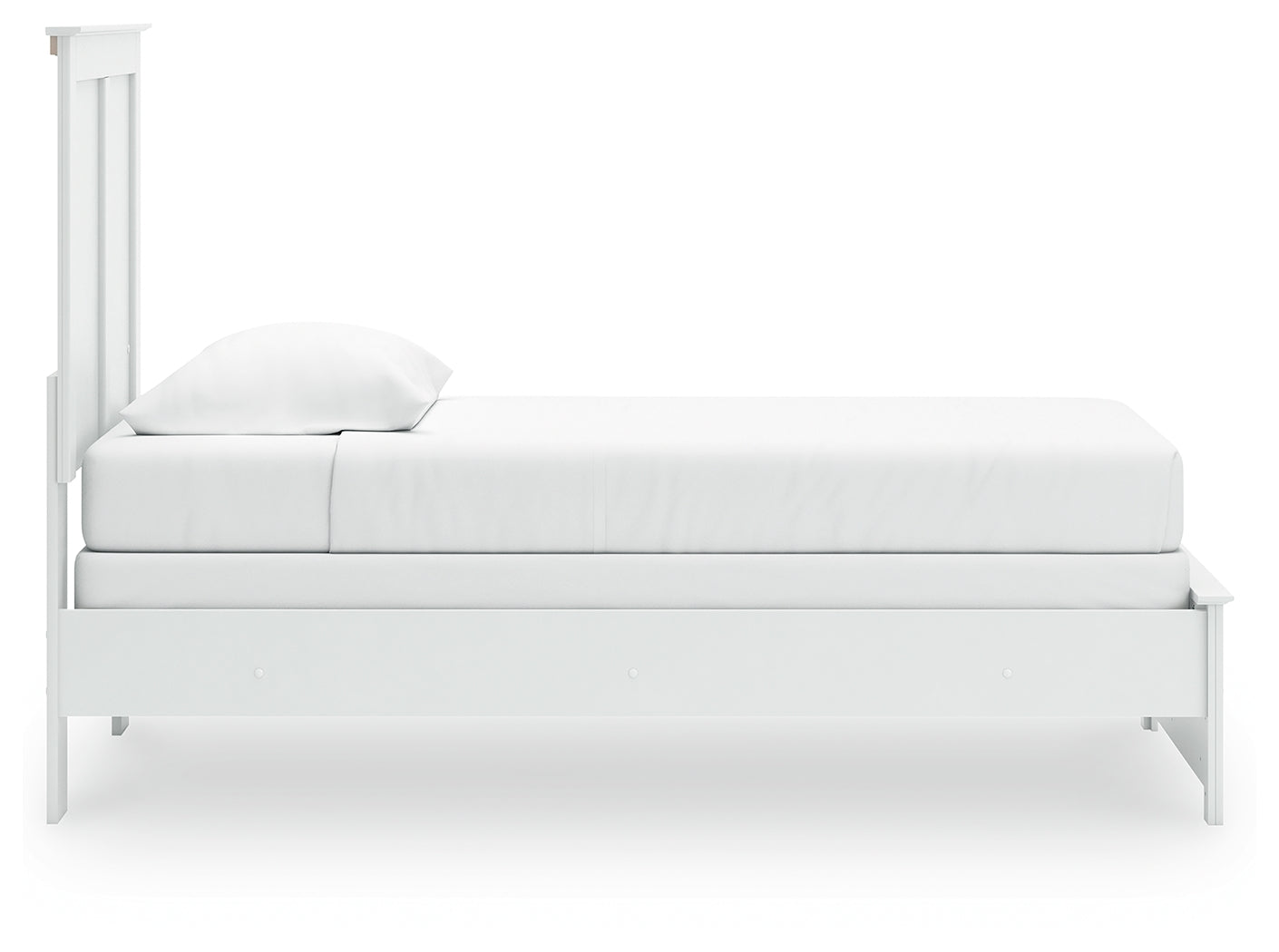 Bostwick Shoals White Twin Panel Bed top corner detail