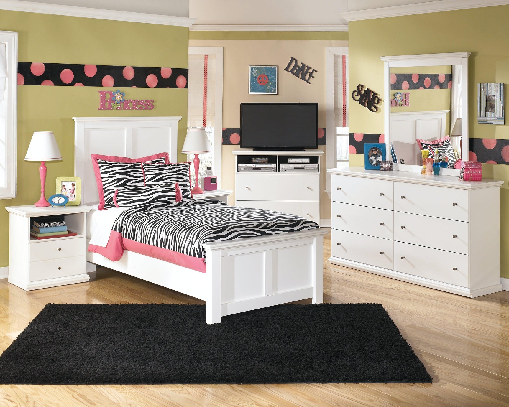 Bostwick Shoals White Twin Panel Bed side profile