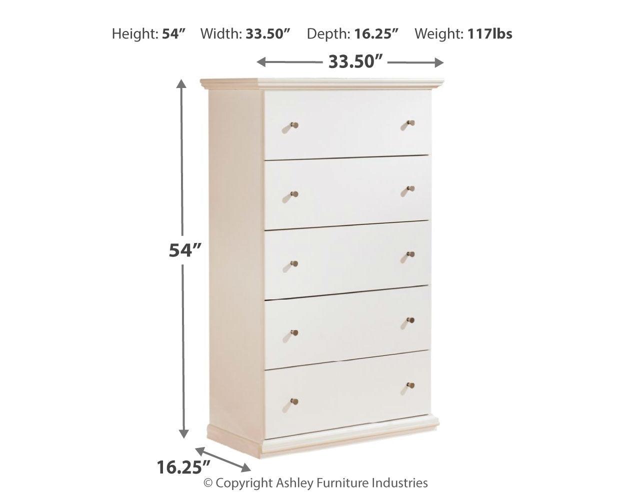 Bostwick Shoals White Chest Of Drawers - Ella Furniture