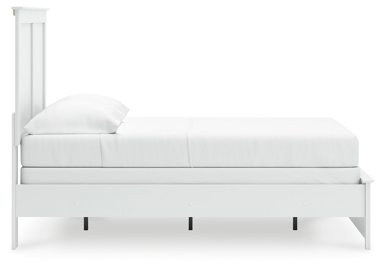 White full bed side view