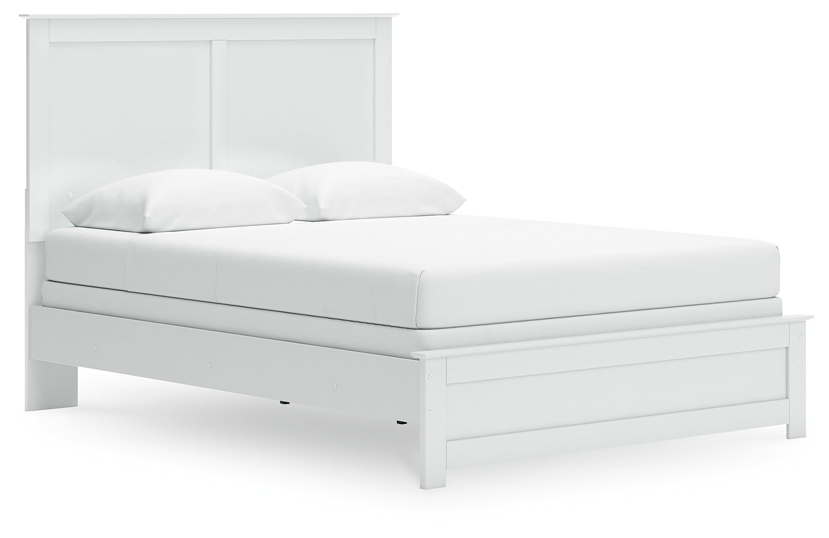 Bostwick Shoals White Queen Panel Bed - angled side view