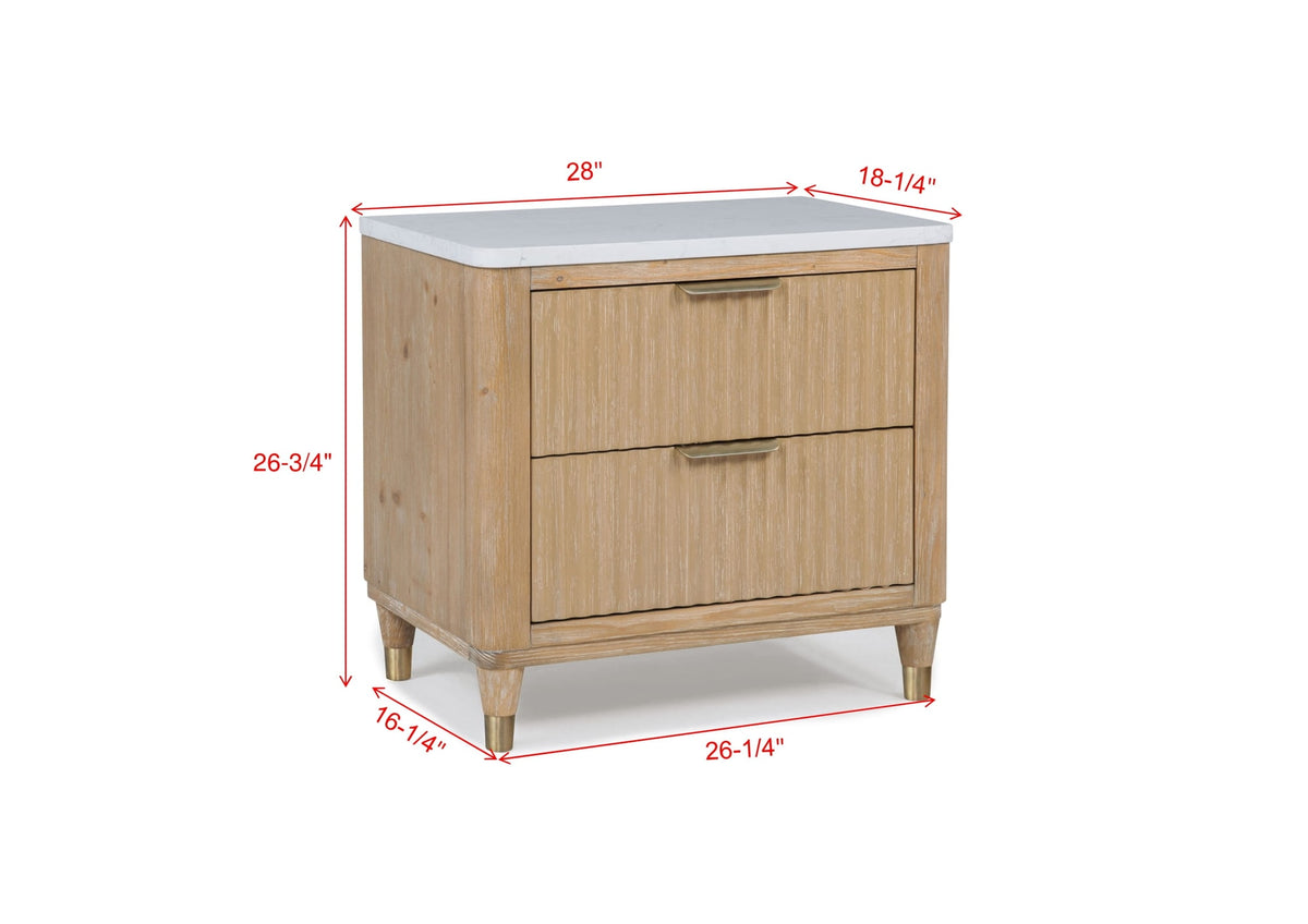 Kara Natural Cerused Nightstand nightstand by Crownmark | Decor Furniture