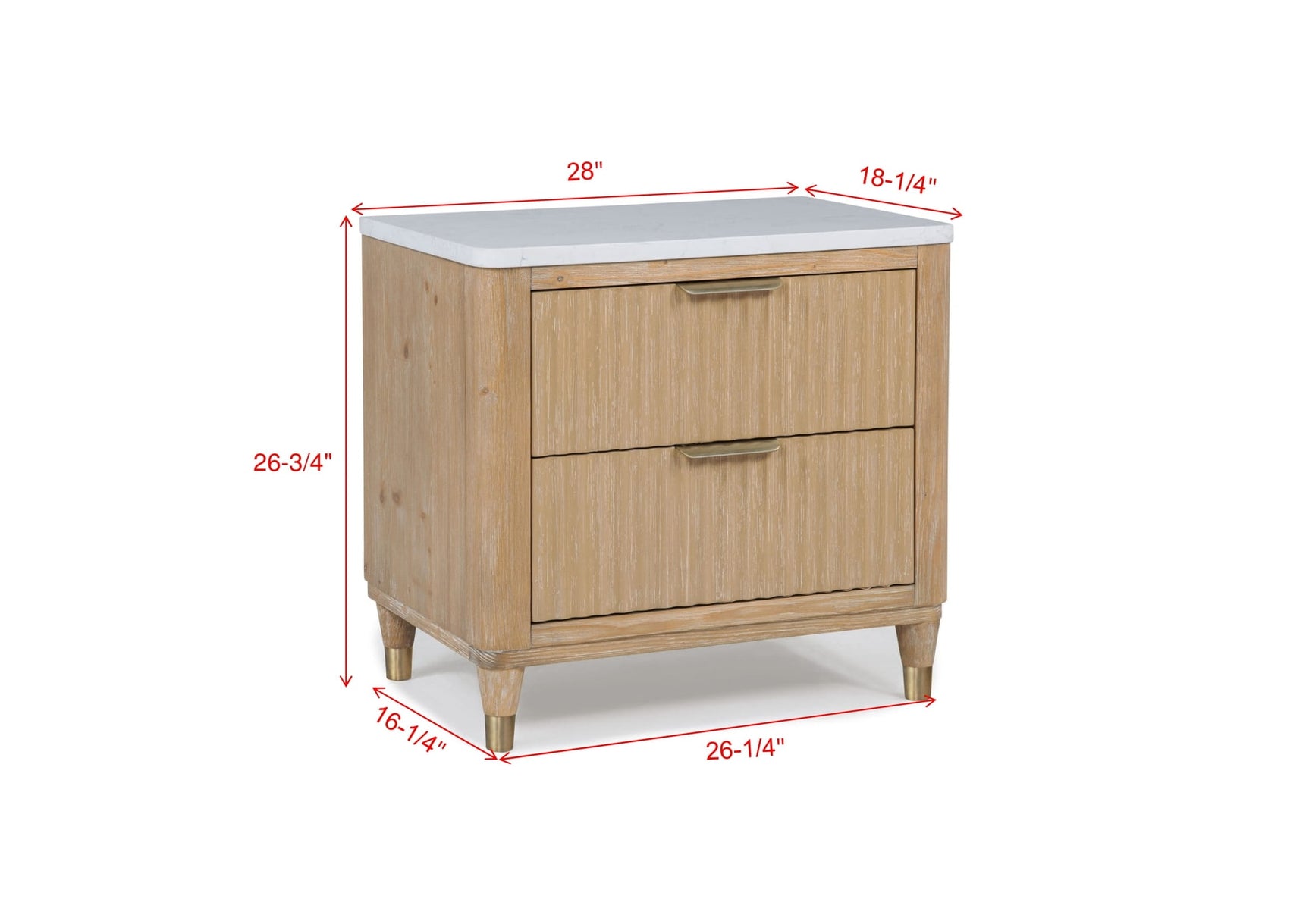 Kara Natural Upholstered Panel Bedroom Set - Queen & King Options nightstand by Crownmark | Decor Furniture