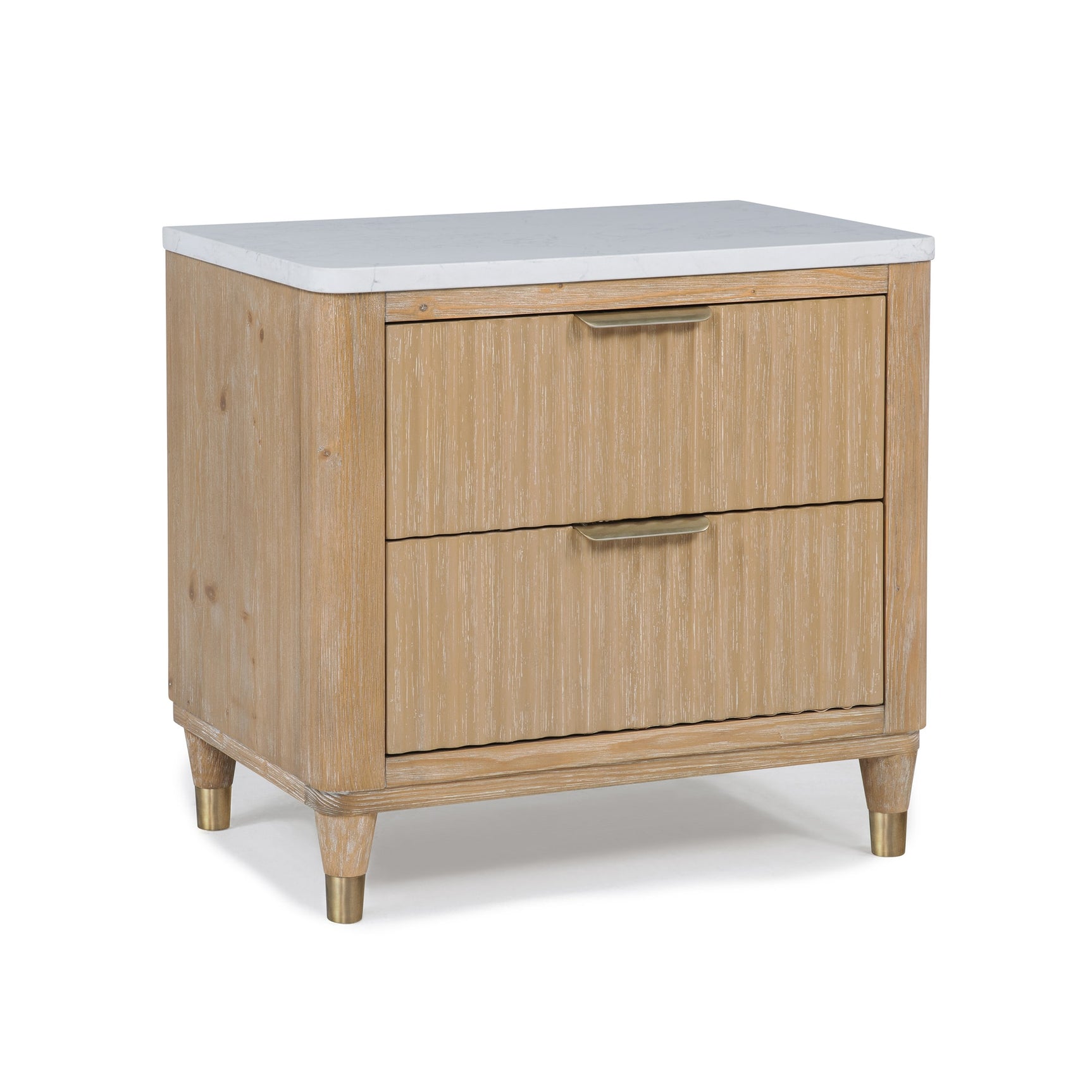 Kara Natural Upholstered Panel Bedroom Set - Queen & King Options nightstand by Crownmark | Decor Furniture
