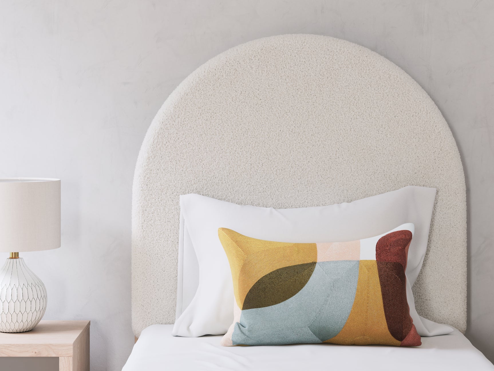 Close-up of upholstery texture on Arloster Bed