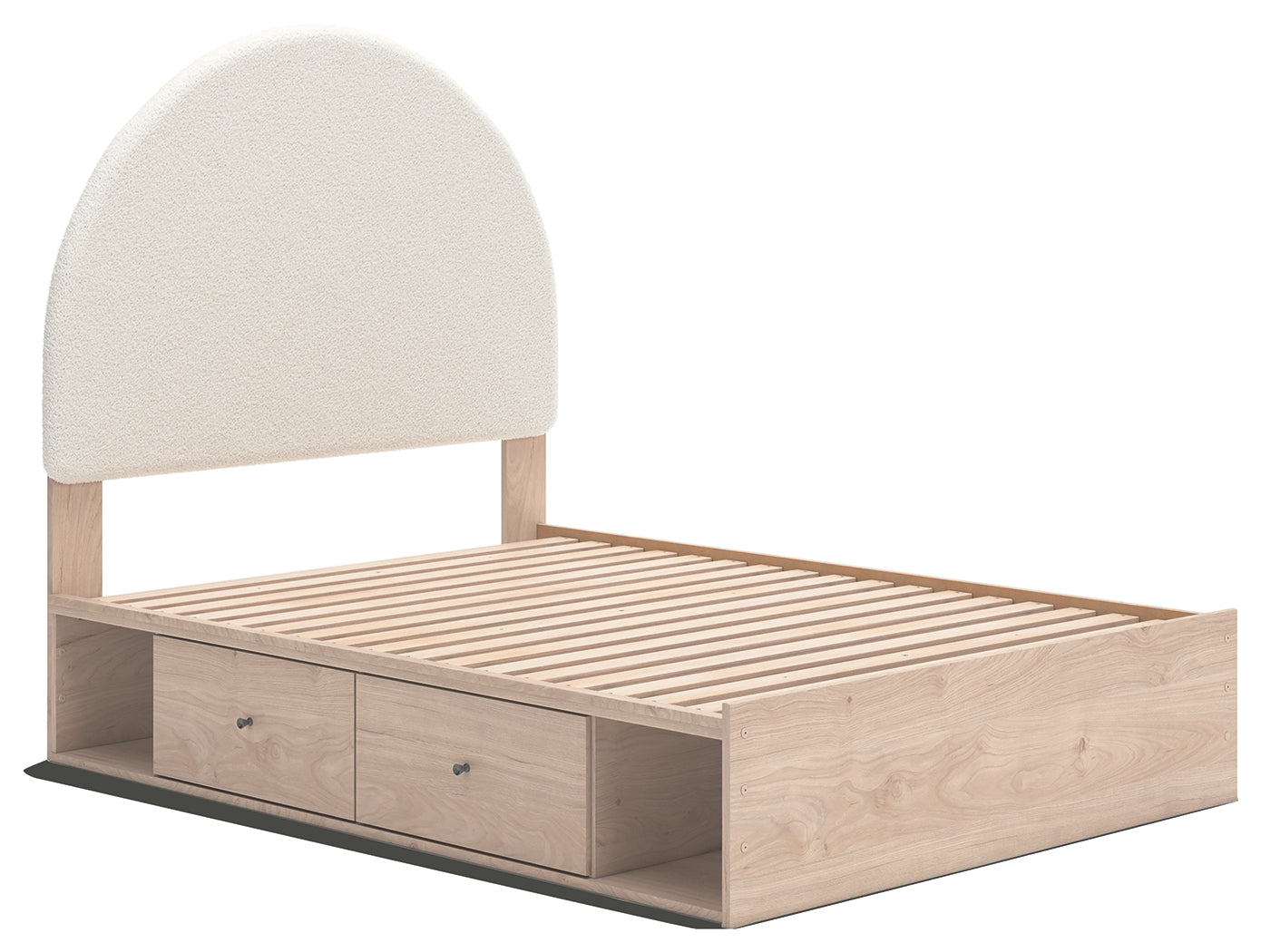Arloster Tan and White Full Upholstered Panel Bed, front view