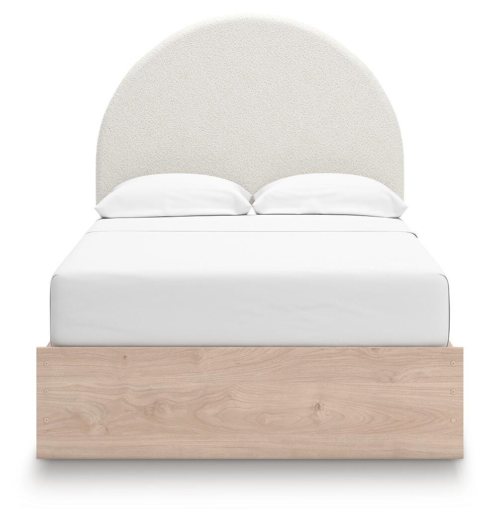 Arloster Tan/White Full Upholstered Panel Bed with Storage view 8