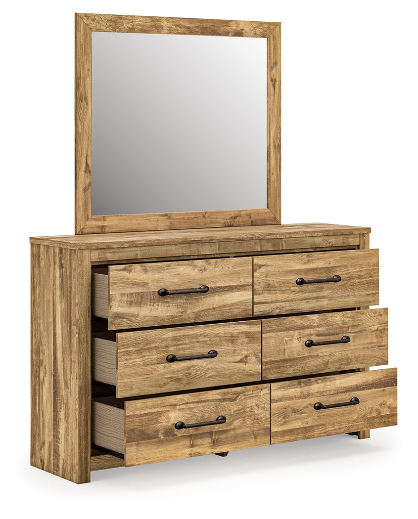 Open drawer showing interior storage of Maystonna Dresser