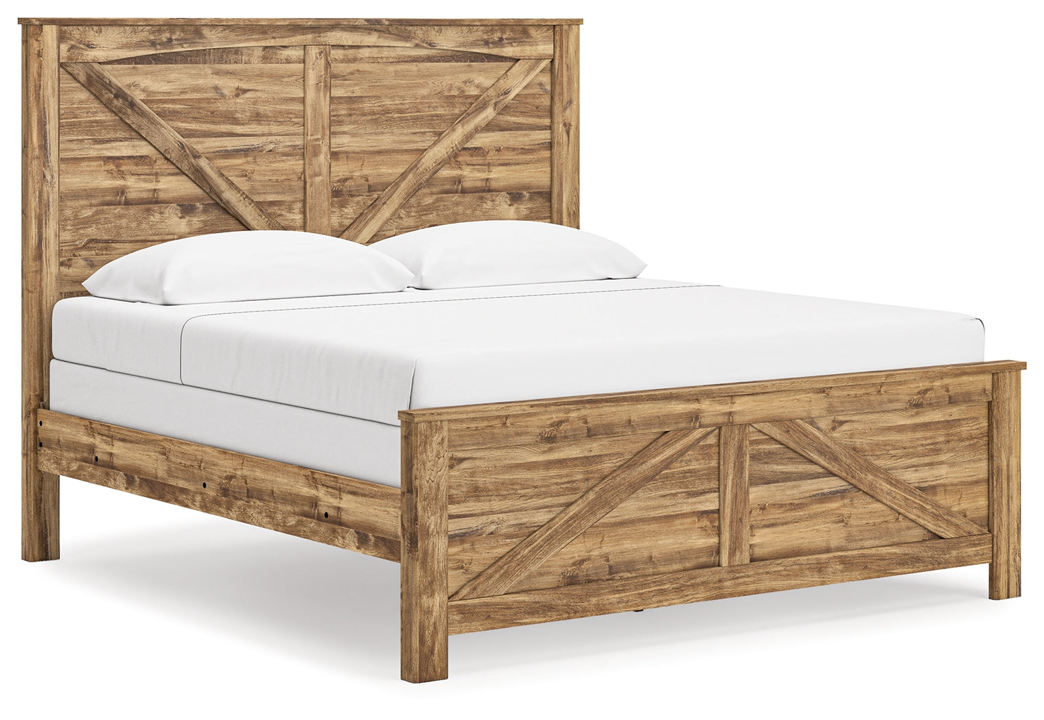 Maystonna King Crossbuck Panel Bed side angle