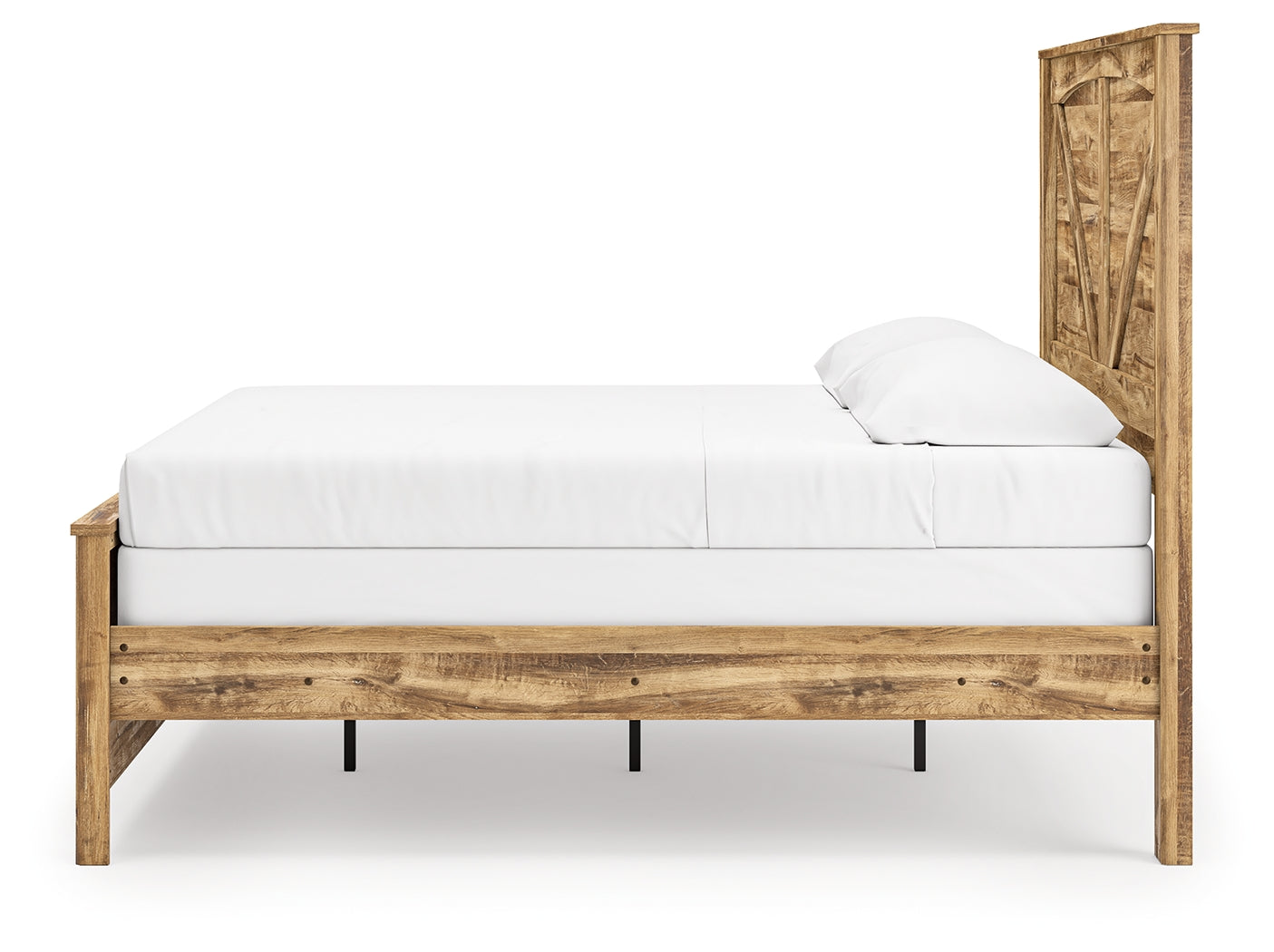 Maystonna King Crossbuck Panel Bed side detail