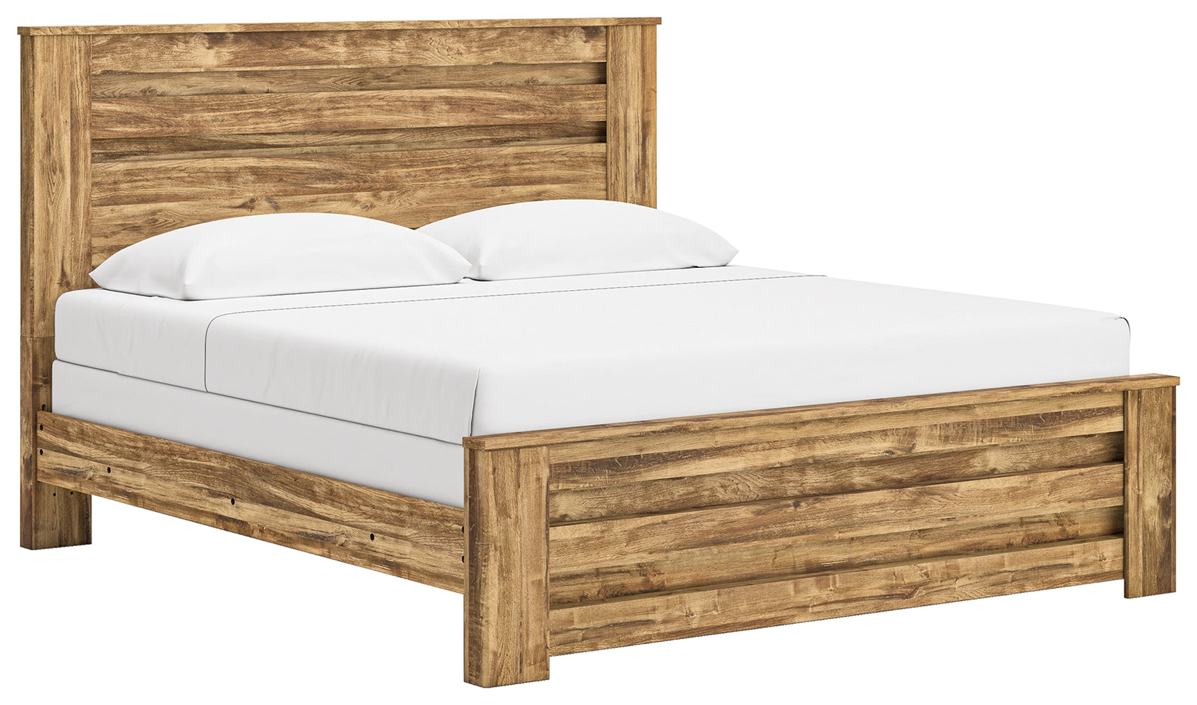 Maystonna Brown King Panel Bed angled side view