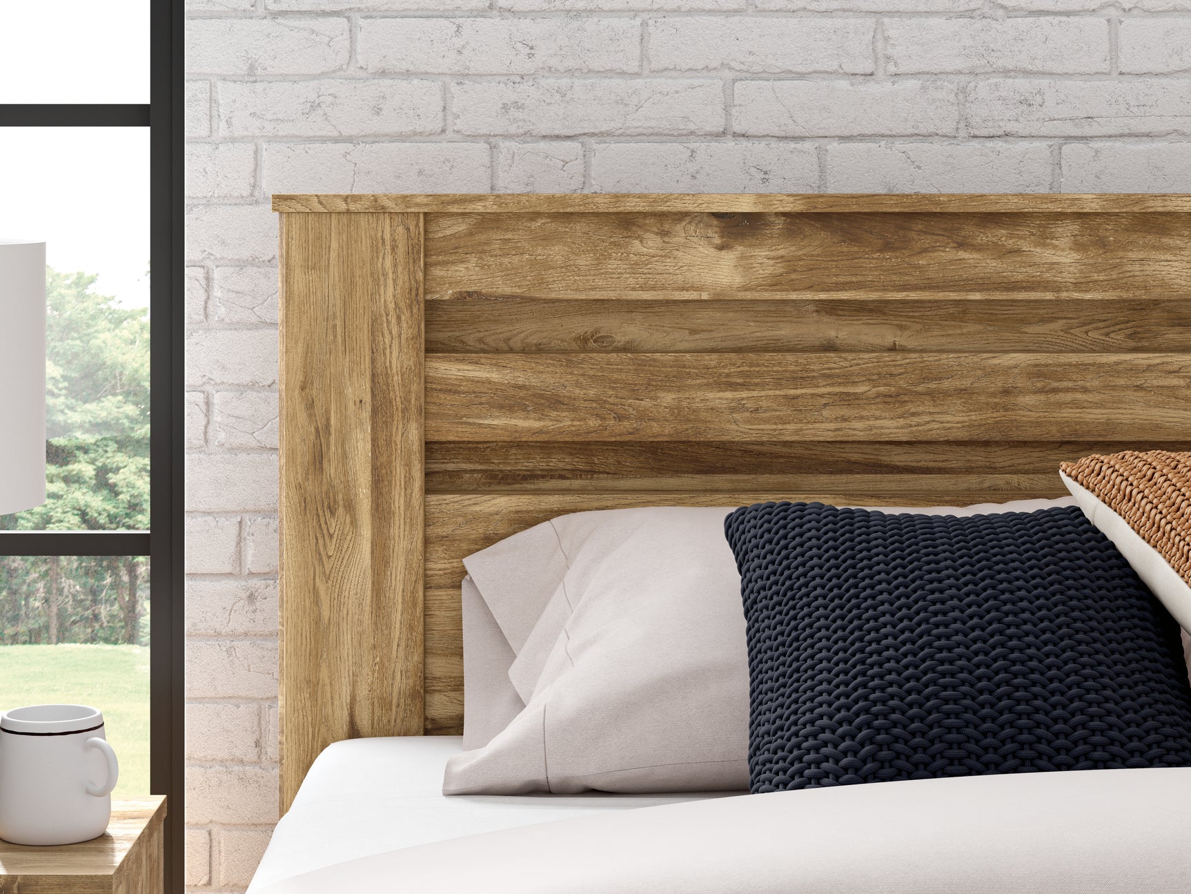 Close-up texture of replicated oak grain finish
