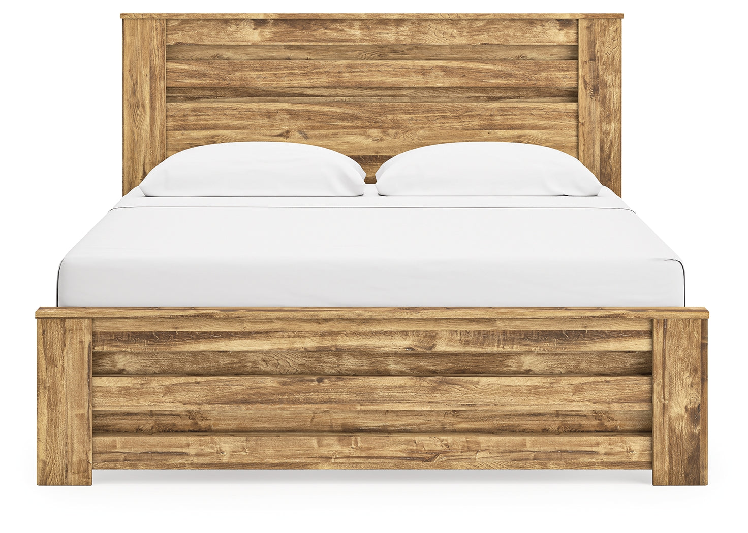 Side angle of Maystonna Brown King Panel Bed